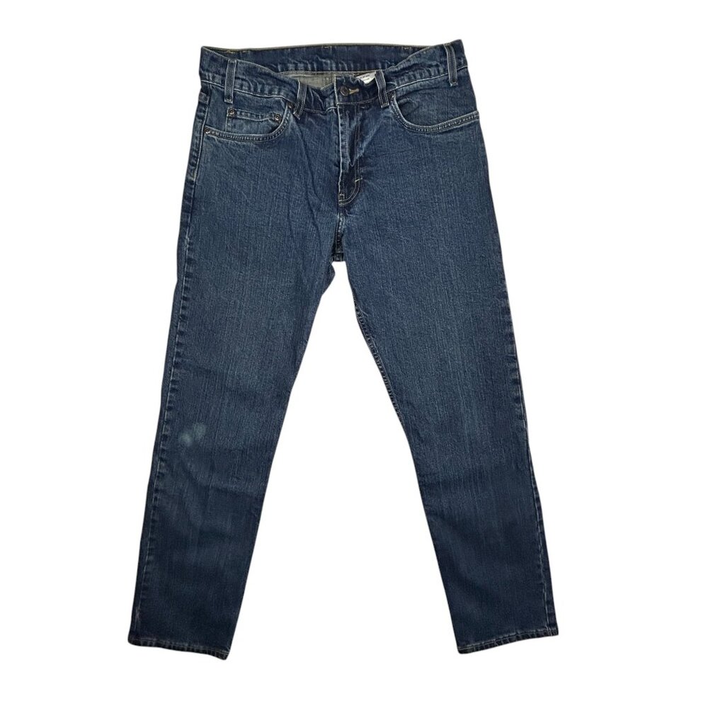 Kirkland Signature Jeansā Mens 34x32 Blue Straight Fit Stretch Denim 5 Pocket